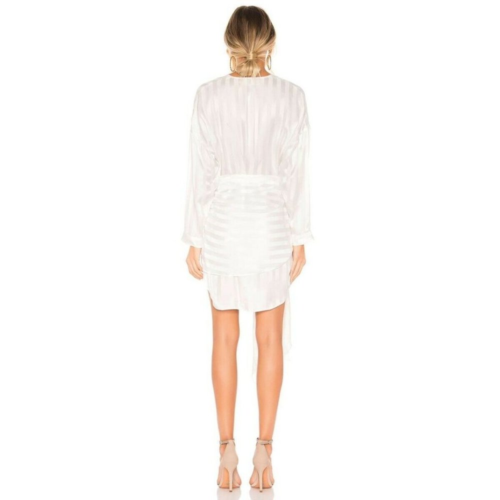 Michelle Mason Mini Wrap Around Tonal Silk Dress - Picture 2 of 7